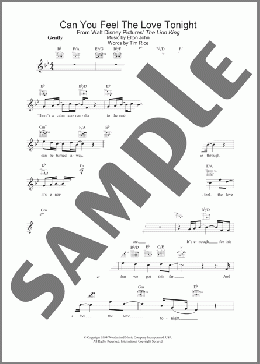Can You Feel The Love Tonight (from The Lion King)(Elton John/The Lion King) 楽譜 その他 ダウンロード