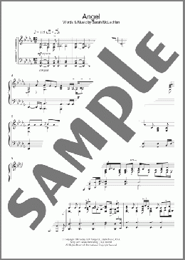 Angel(Sarah McLachlan) 楽譜 ピアノ（ソロ） ダウンロード