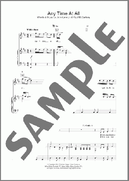 Any Time At All(The Beatles) 楽譜 その他 ダウンロード