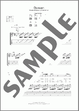 Duncan(Paul Simon) 楽譜 ギター（ソロ） ダウンロード
