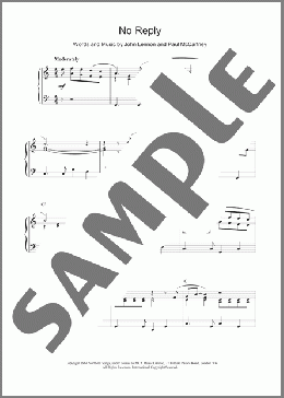 No Reply(The Beatles) 楽譜 ピアノ（ソロ） ダウンロード