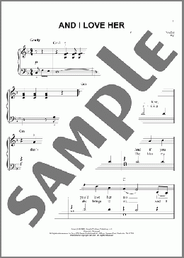 And I Love Her(The Beatles) 楽譜 ピアノ（ソロ） ダウンロード