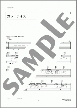 カレーライス(遠藤 賢司) 楽譜 ギター（弾き語り） 初～中級 ダウンロード 定額サブスク