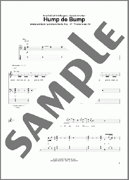 Hump De Bump(Red Hot Chili Peppers) 楽譜 ベース ダウンロード