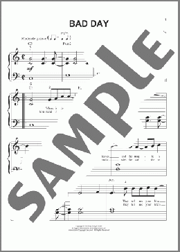 Bad Day(Daniel Powter) 楽譜 ピアノ（ソロ） ダウンロード