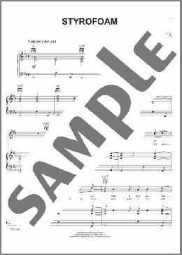 Styrofoam(Daniel Powter) 楽譜 ピアノ & ボーカル & ギター ダウンロード