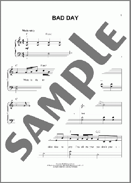 Bad Day(Daniel Powter) 楽譜 ピアノ（ソロ） ダウンロード