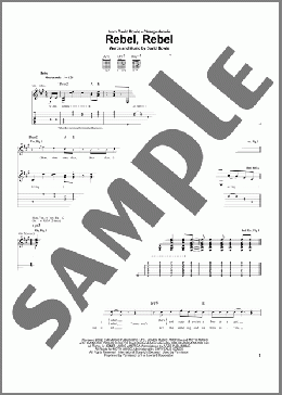 Rebel, Rebel(David Bowie) 楽譜 ギター（ソロ） ダウンロード