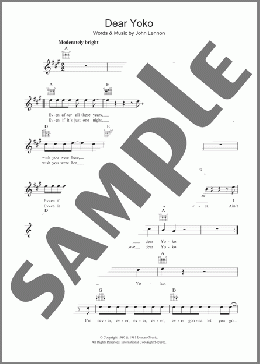 Dear Yoko(John Lennon) 楽譜 その他 ダウンロード