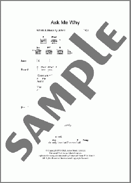 Ask Me Why(The Beatles) 楽譜 ギター（コード） ダウンロード