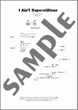 I Ain't Superstitious(Jeff Beck/Willie Dixon) 楽譜 ギター（コード） ダウンロード