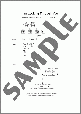 I'm Looking Through You(The Beatles) 楽譜 ギター（コード） ダウンロード