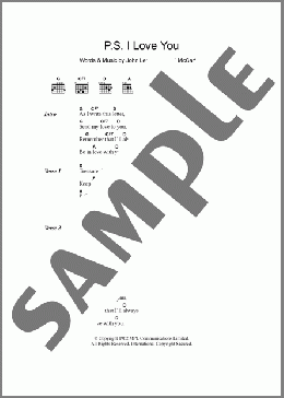 P.S. I Love You(The Beatles) 楽譜 ギター（コード） ダウンロード