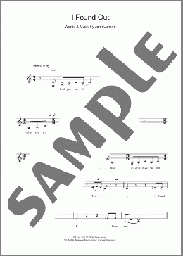 I Found Out(John Lennon) 楽譜 その他 ダウンロード