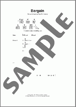 Bargain(The Who) 楽譜 ギター（コード） ダウンロード