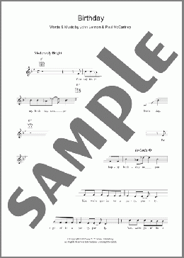 Birthday(The Beatles) 楽譜 その他 ダウンロード
