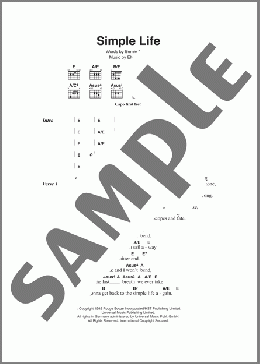 Simple Life(Elton John) 楽譜 ギター（コード） ダウンロード