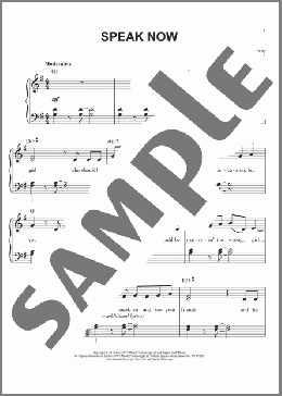 Speak Now(Taylor Swift) 楽譜 ピアノ（ソロ） ダウンロード