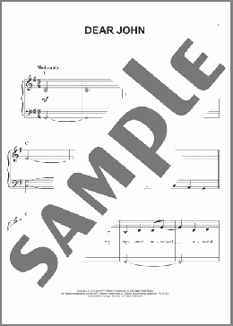 Dear John(Taylor Swift) 楽譜 ピアノ（ソロ） ダウンロード