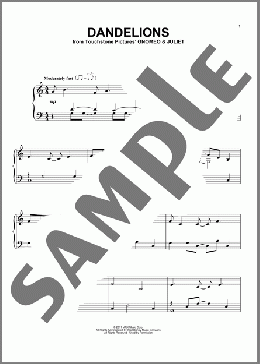 Dandelions (from Gnomeo & Juliet)(James Newton Howard) 楽譜 ピアノ（ソロ） ダウンロード