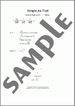 Simple As That(Paul McCartney) 楽譜 ギター（コード） ダウンロード