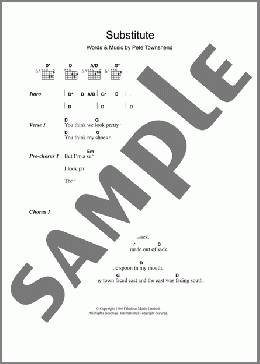 Substitute(The Who) 楽譜 ギター（コード） ダウンロード