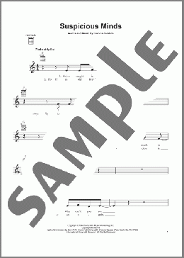 Suspicious Minds(Elvis Presley) 楽譜 ウクレレ（弾き語り） ダウンロード