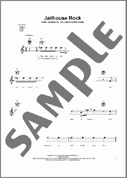 Jailhouse Rock(Elvis Presley) 楽譜 ウクレレ（弾き語り） ダウンロード