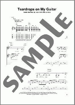 Teardrops On My Guitar(Taylor Swift) 楽譜 ギタースコア ダウンロード