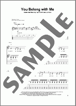 You Belong With Me(Taylor Swift) 楽譜 ギタースコア ダウンロード