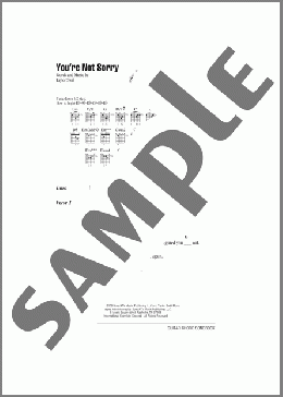You're Not Sorry(Taylor Swift) 楽譜 ギター（コード） ダウンロード
