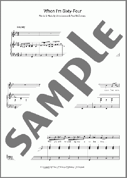 When I'm Sixty-Four(The Beatles/Paul McCartney) 楽譜 ピアノ & ボーカル ダウンロード