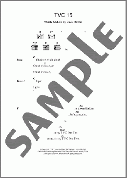 TVC 15(David Bowie) 楽譜 ギター（コード） ダウンロード