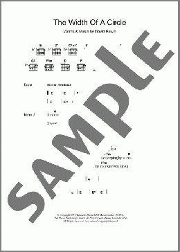 The Width Of A Circle(David Bowie) 楽譜 ギター（コード） ダウンロード