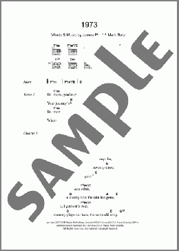 1973(James Blunt) 楽譜 ギター（コード） ダウンロード