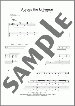 Across The Universe(The Beatles) 楽譜 ギター（その他） ダウンロード