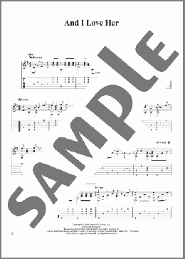 And I Love Her(The Beatles) 楽譜 ギター（その他） ダウンロード