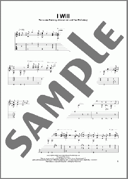 I Will(The Beatles) 楽譜 ギター（その他） ダウンロード