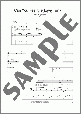 Can You Feel The Love Tonight (from The Lion King)(Elton John/The Lion King) 楽譜 ギター（その他） ダウンロード