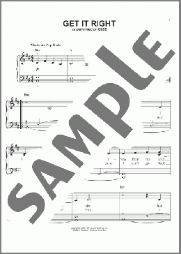 Get It Right(Glee (TV Series)/Glee Cast) 楽譜 ピアノ（ソロ） ダウンロード