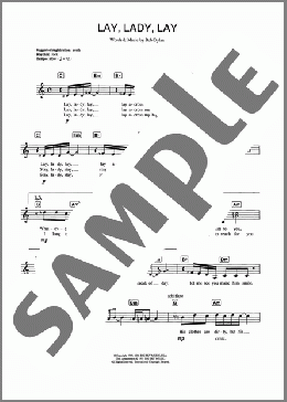 Lay Lady Lay(Bob Dylan) 楽譜 ピアノ（歌詞 & コード） ダウンロード