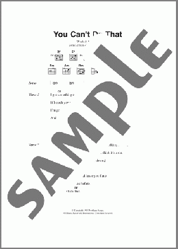 You Can't Do That(The Beatles) 楽譜 ギター（コード） ダウンロード