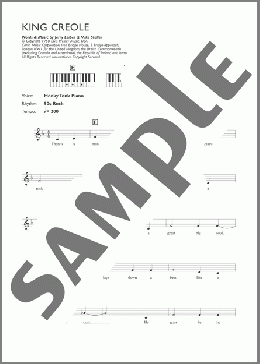 King Creole(Elvis Presley) 楽譜 ピアノ（歌詞 & コード） ダウンロード