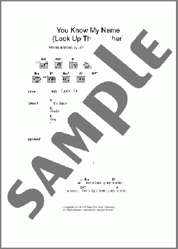 You Know My Name (Look Up The Number)(The Beatles) 楽譜 ギター（コード） ダウンロード