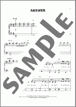 Answer(Sarah McLachlan) 楽譜 ピアノ（ソロ） ダウンロード