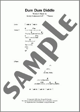 Dum Dum Diddle(ABBA) 楽譜 ギター（コード） ダウンロード