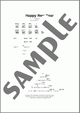 Happy New Year(ABBA) 楽譜 ギター（コード） ダウンロード