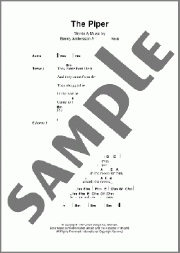 The Piper(ABBA) 楽譜 ギター（コード） ダウンロード
