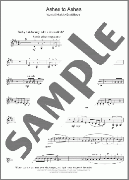 Ashes To Ashes(David Bowie) 楽譜 クラリネット ダウンロード