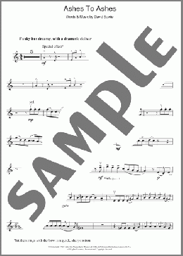 Ashes To Ashes(David Bowie) 楽譜 バイオリン ダウンロード